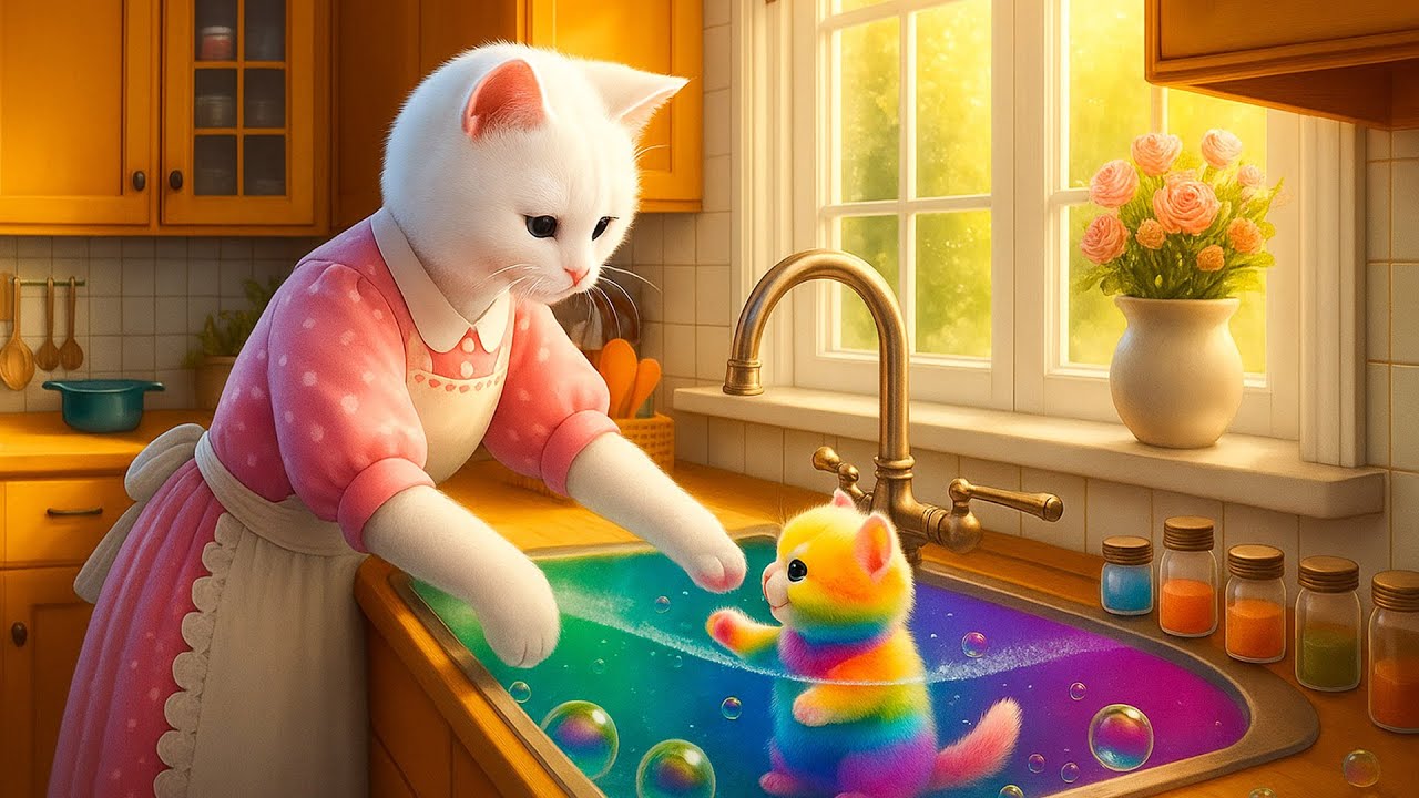 🌈🐱 Rainbow Cat's Naughty Prank, Cat Mom Can’t Catch a Break!